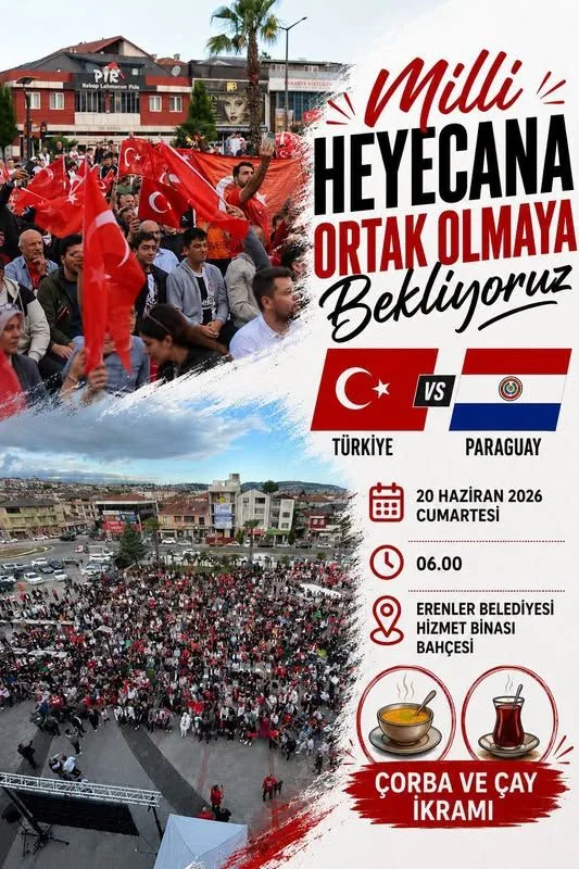 Erenler'de Milli Maç Heyecanı: Dev Ekranda Buluşma
