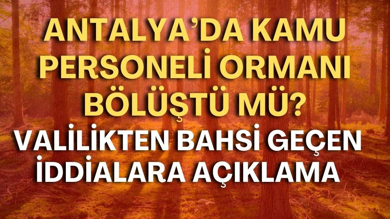 Antalya Valiliği'nden Orman İddialarına Açıklama Geldi