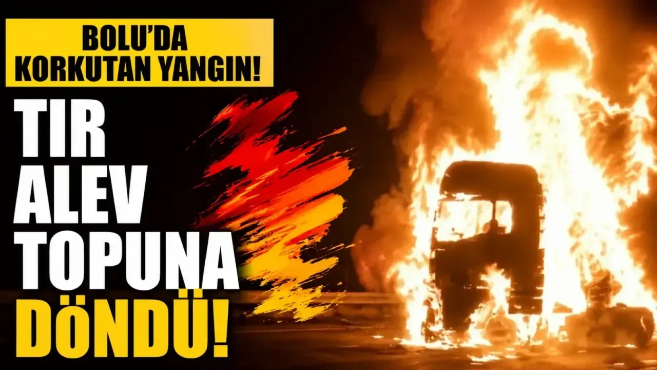 Bolu Dağkent'te Tır Yangını Geceyi Alevlere Boğdu