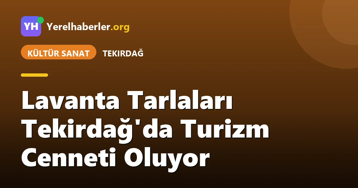Lavanta Tarlaları Tekirdağ'da Turizm Cenneti Oluyor