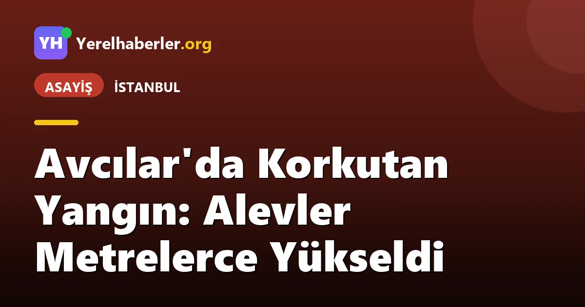 Avcılar'da Korkutan Yangın: Alevler Metrelerce Yükseldi