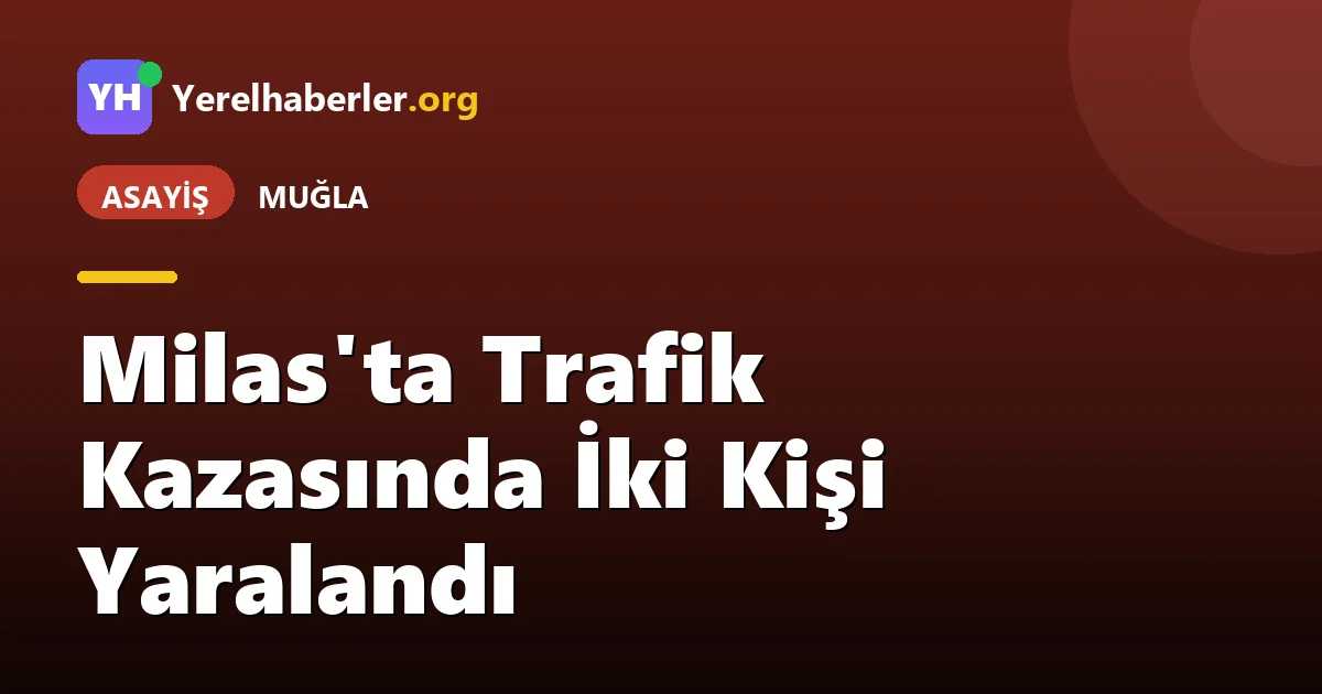 Milas'ta Trafik Kazasında İki Kişi Yaralandı