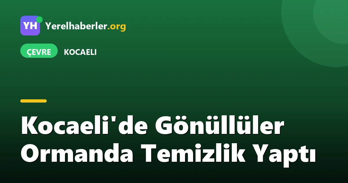 Kocaeli'de Gönüllüler Ormanda Temizlik Yaptı