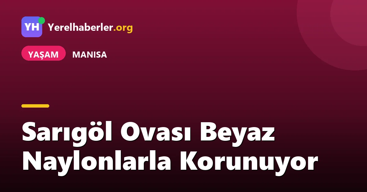 Sarıgöl Ovası Beyaz Naylonlarla Korunuyor