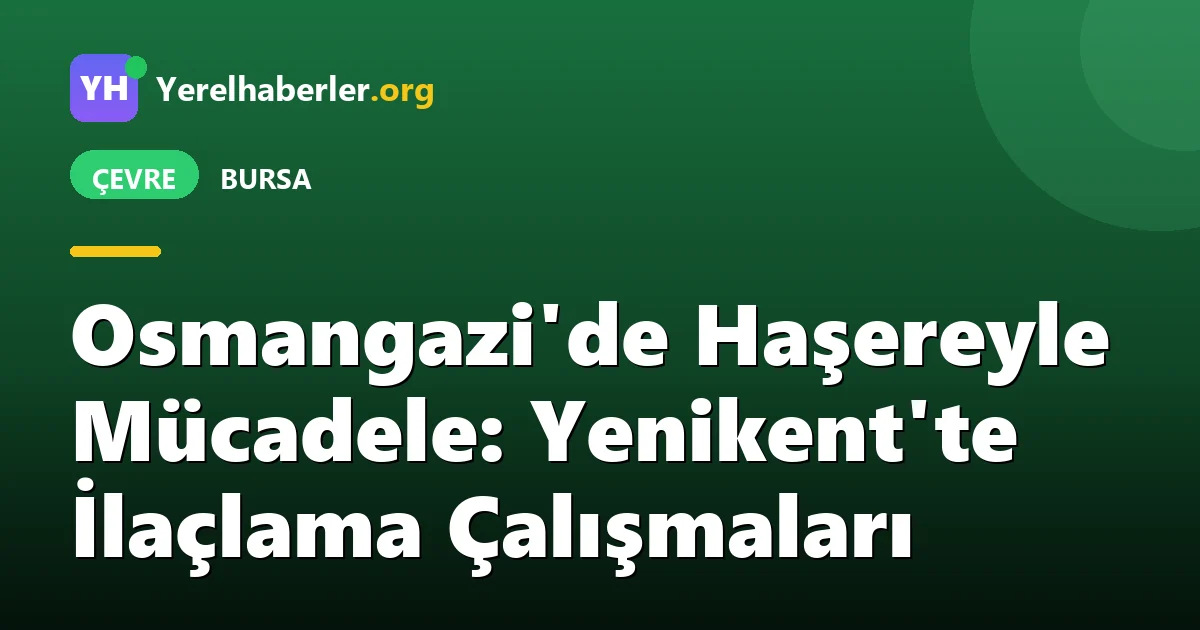 Osmangazi'de Haşereyle Mücadele: Yenikent'te İlaçlama Çalışmaları