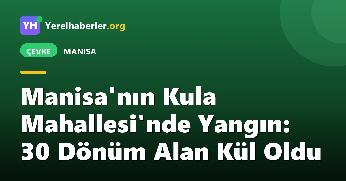 Manisa'nın Kula Mahallesi'nde Yangın: 30 Dönüm Alan Kül Oldu