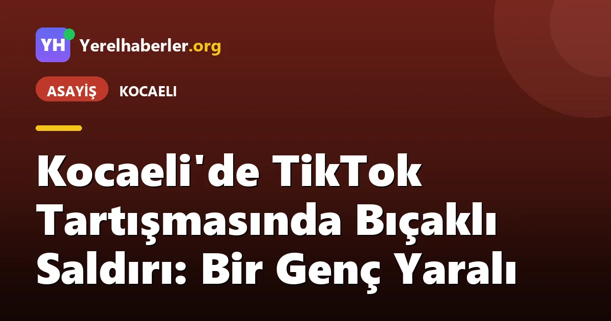 Kocaeli'de TikTok Tartışmasında Bıçaklı Saldırı: Bir Genç Yaralı