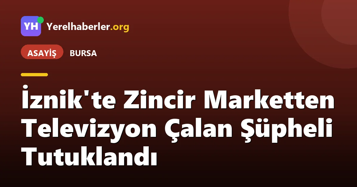 İznik'te Zincir Marketten Televizyon Çalan Şüpheli Tutuklandı