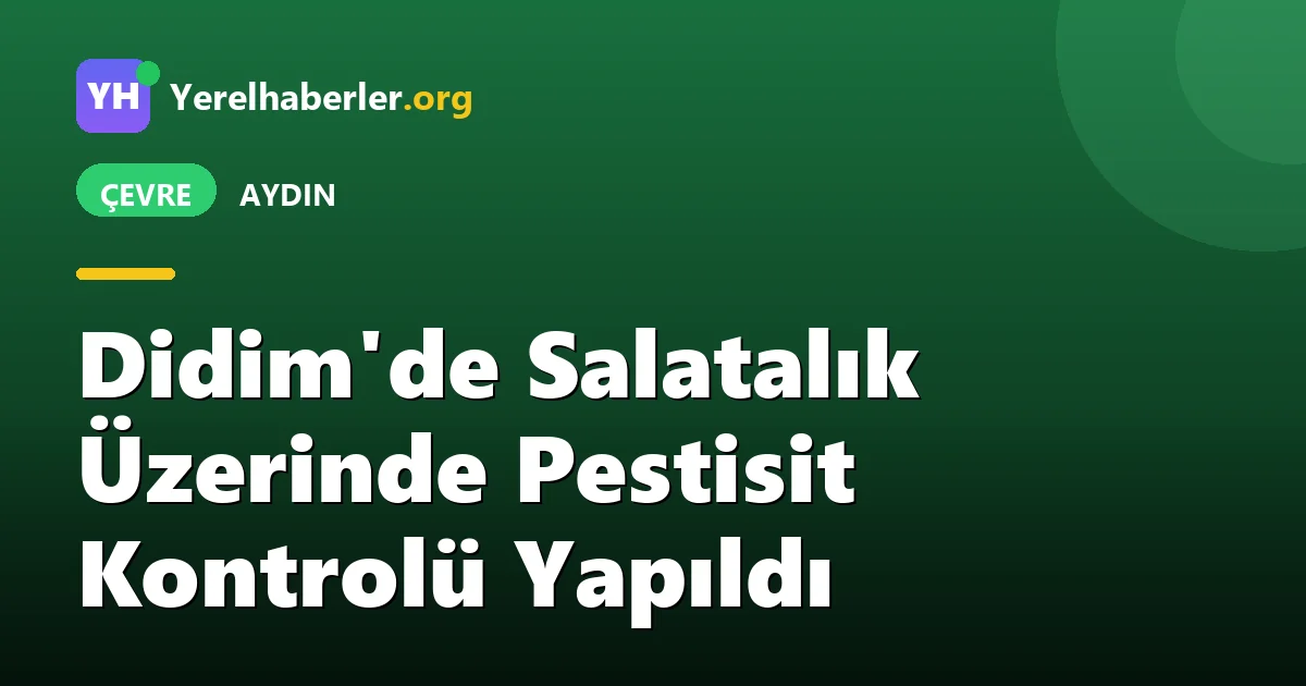 Didim'de Salatalık Üzerinde Pestisit Kontrolü Yapıldı