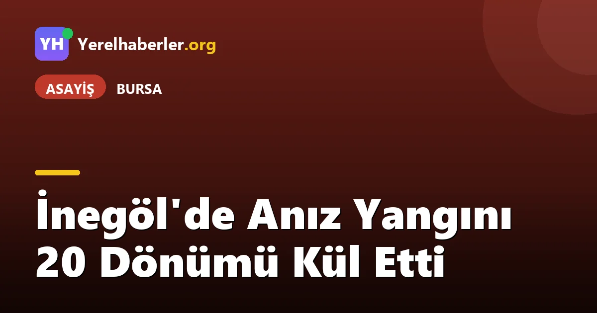 İnegöl'de Anız Yangını 20 Dönümü Kül Etti