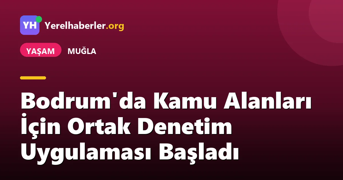 Bodrum'da Kamu Alanları İçin Ortak Denetim Uygulaması Başladı