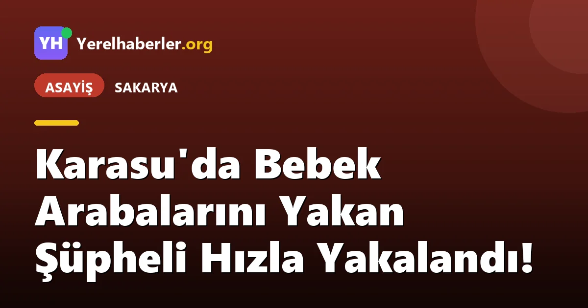 Karasu'da Bebek Arabalarını Yakan Şüpheli Hızla Yakalandı!