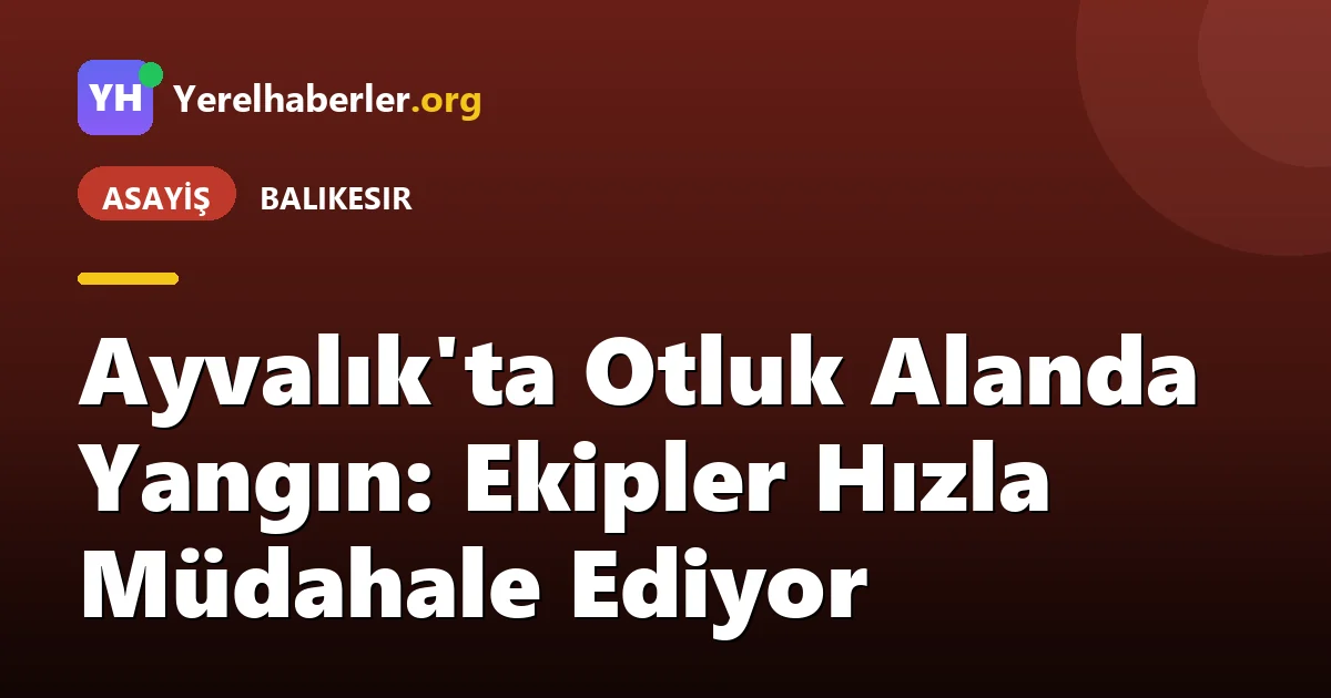 Ayvalık'ta Otluk Alanda Yangın: Ekipler Hızla Müdahale Ediyor