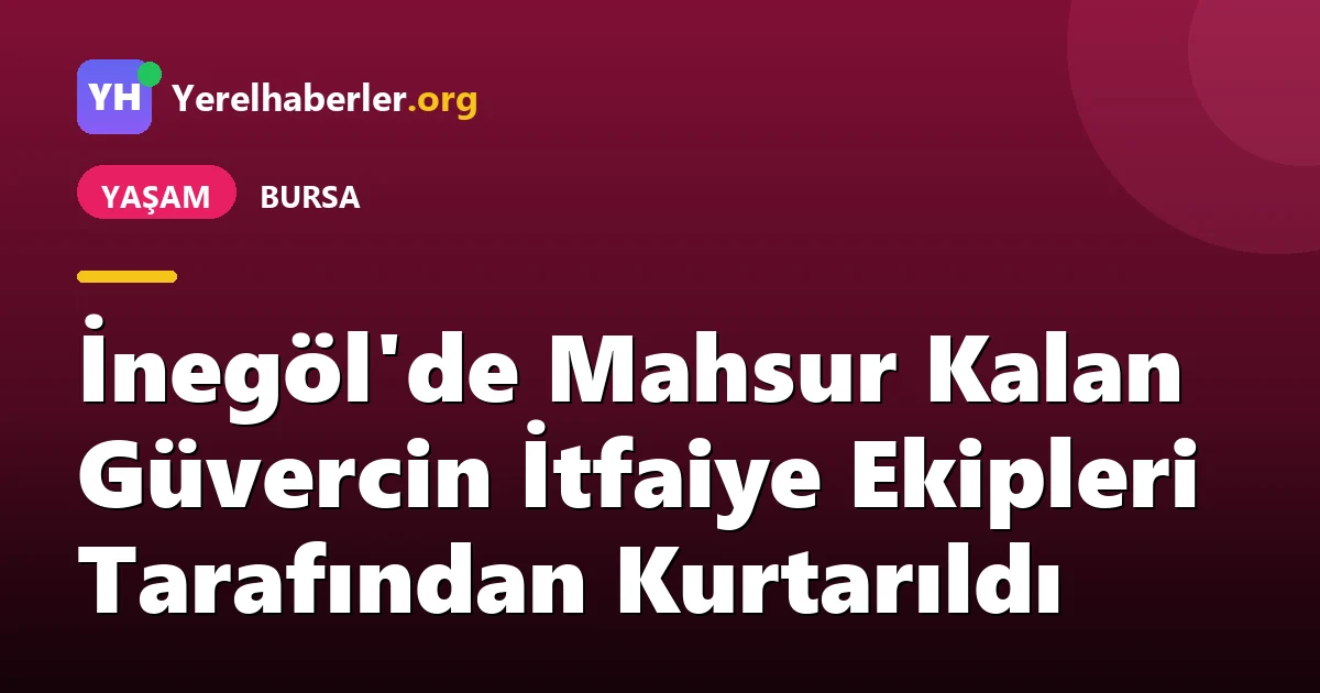 İnegöl'de Mahsur Kalan Güvercin İtfaiye Ekipleri Tarafından Kurtarıldı