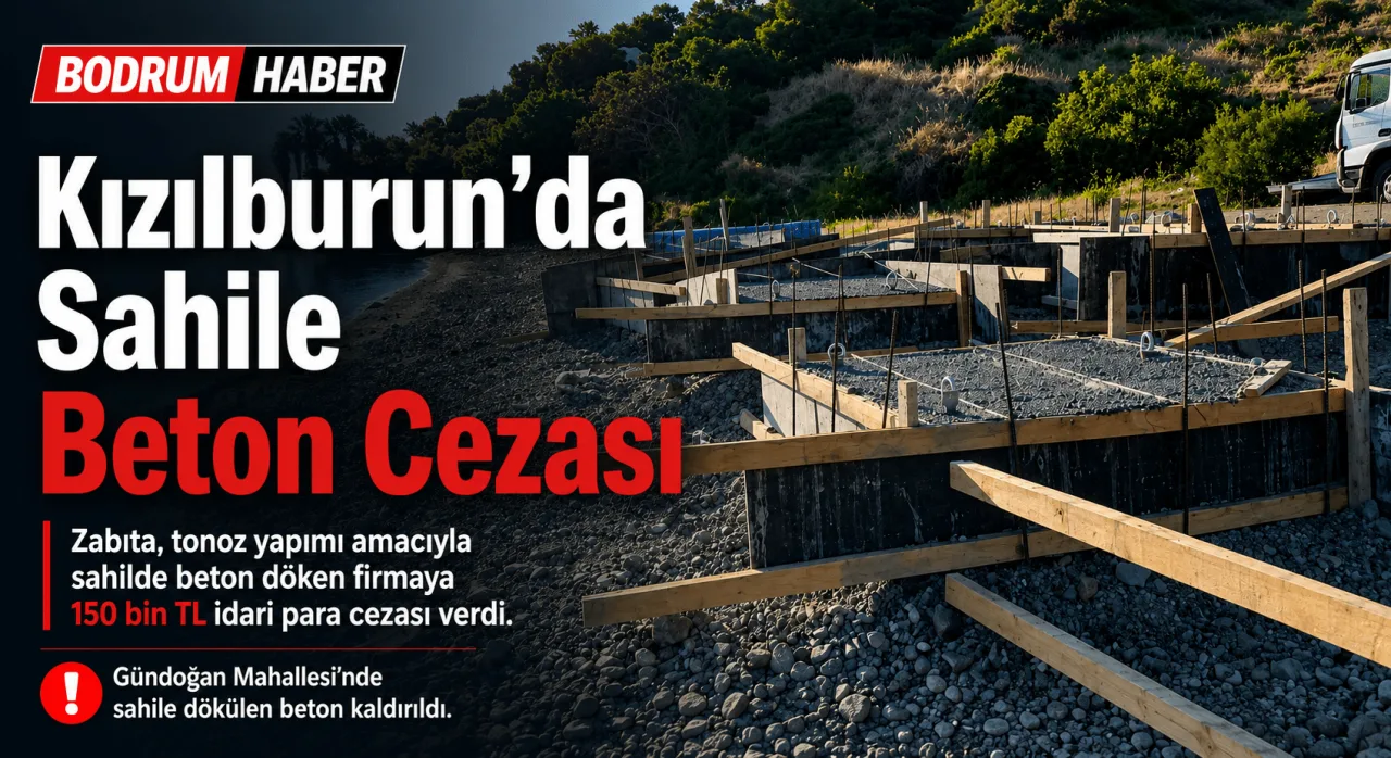 Kızılburun'da Dökülen Beton Kaldırıldı, Firmaya 150 Bin TL Ceza
